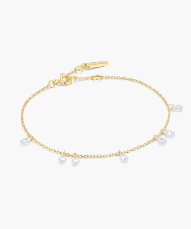 Ania Haie Gold Ethereal Teardrop Dangle Station Bracelet