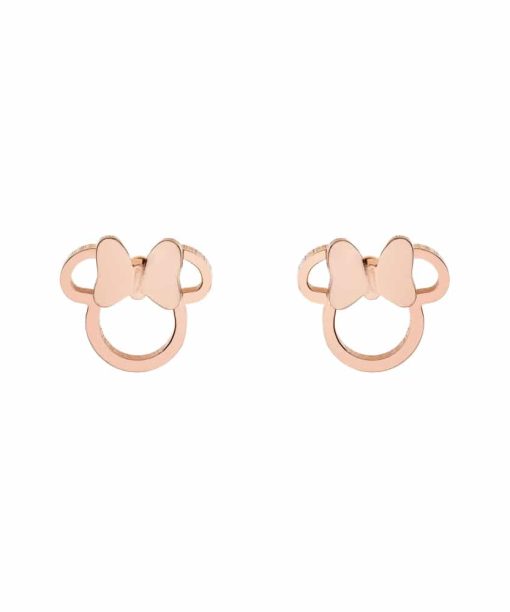 Ørepynt roseforgylt stål Minni Mus