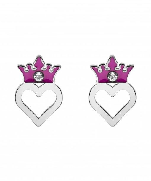 Disney ørepynt i stål prinsesse med rosa krone