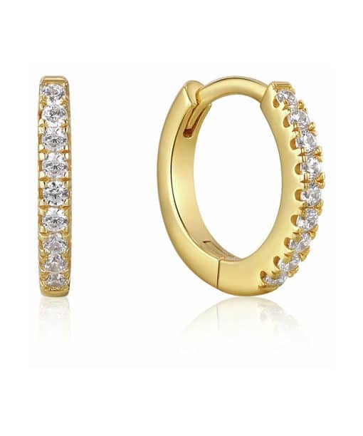 Gold Sparkle Huggie Hoop Earrings