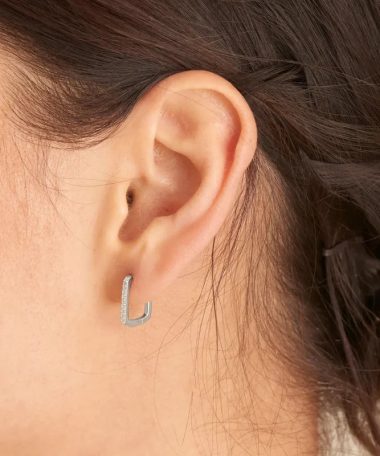Alternative view of Ania Haie Silver Glam Oval Hoop Earrings