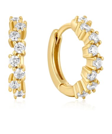 Ania Haie Gold Sparkle Cluster Huggie Hoop Earrings