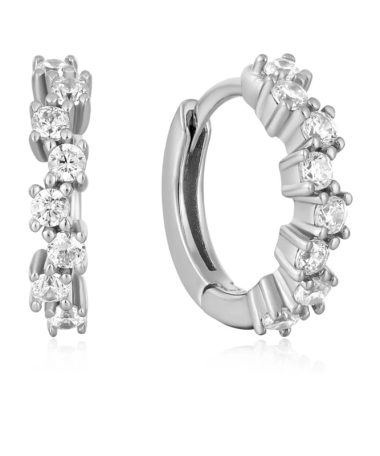Ania Haie Silver Sparkle Cluster Huggie Hoop Earrings