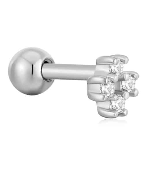 Ania Haie Silver Sparkle Cross Barbell Single Earring