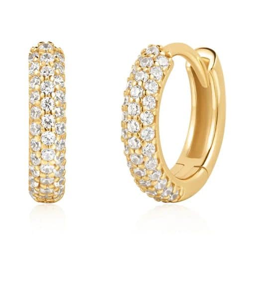 Alternative view of Ania Haie Gold Pavé Huggies