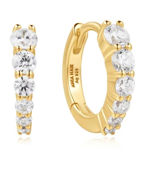 Ania Haie Gold Gradient Pave Hoop Earrings