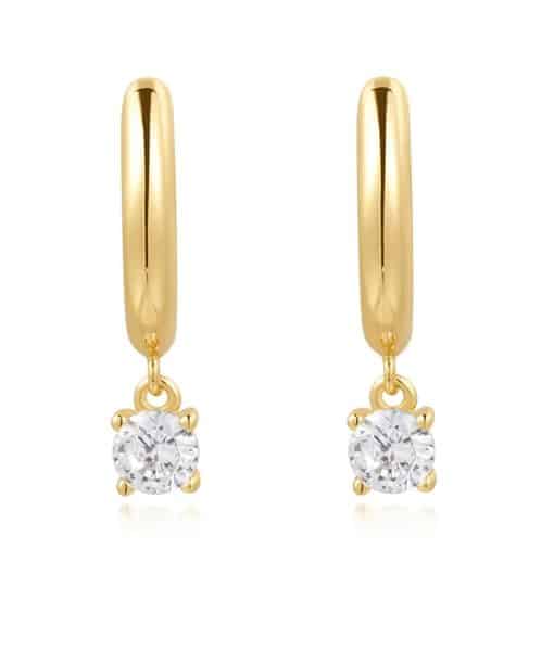 Alternative view of Ania Haie Gold Drop Solitaire Huggies