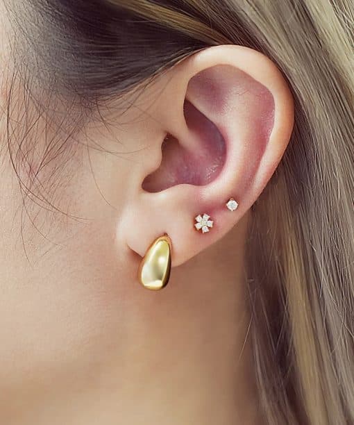 Alternative view of Ania Haie Gold Small Dome Hoop Earrings