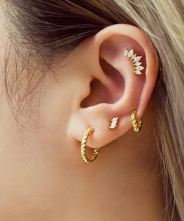 Alternative view of Ania Haie Gold Triple Marquise Stud Earrings