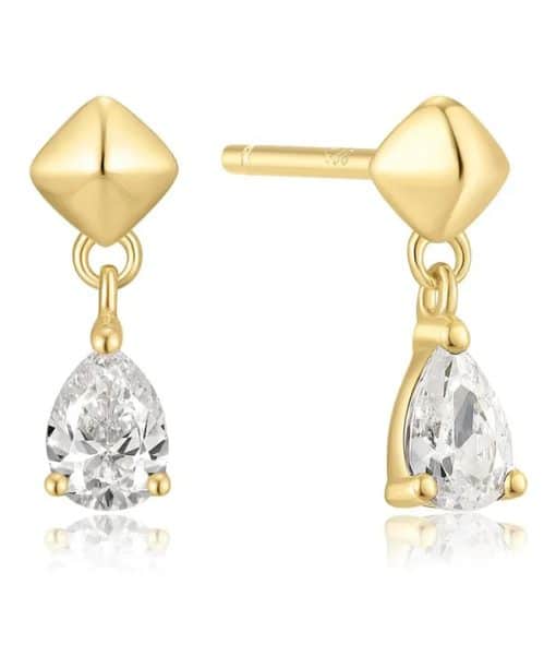 Ania Haie Gold Pyramid Dangle Stud Earrings