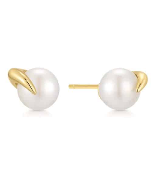 Ania Haie Gold Pearl Claw Stud Earrings