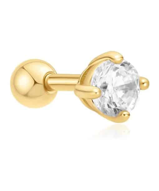 Ania Haie Gold Sparkle Round Barbell Single Earring