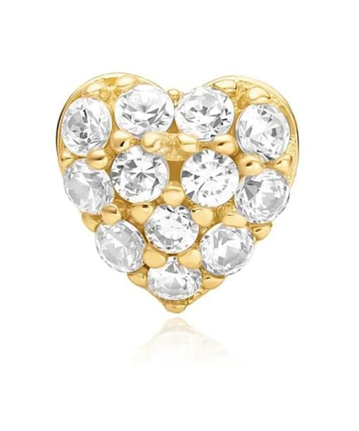 Alternative view of Ania Haie Gold Pave Heart Barbell Single Earring