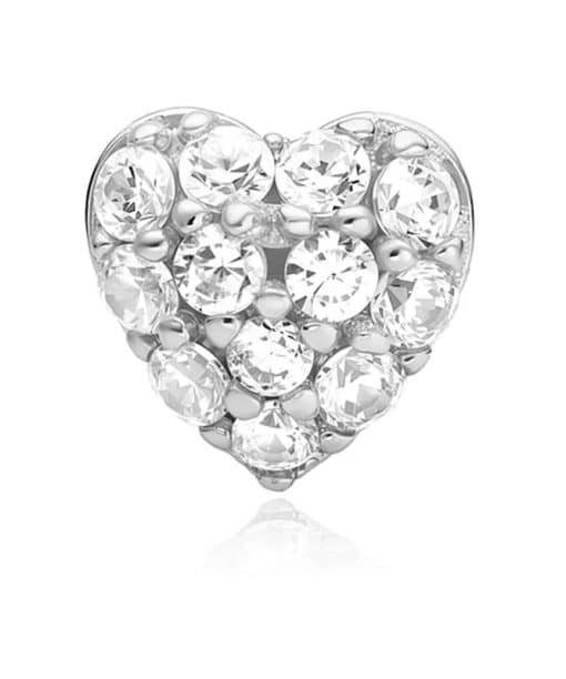 Alternative view of Ania Haie Silver Pave Heart Barbell Single Earring