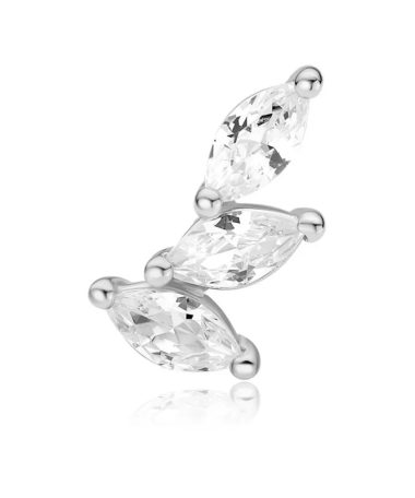 Alternative view of Ania Haie Silver Triple Marquise Barbell Single Earring