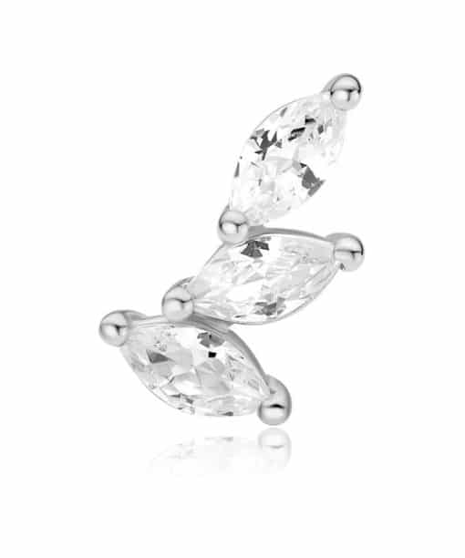 Alternative view of Ania Haie Silver Triple Marquise Barbell Single Earring