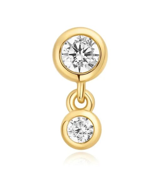 Alternative view of Ania Haie Gold Bezel Dangle Barbell Single Earring