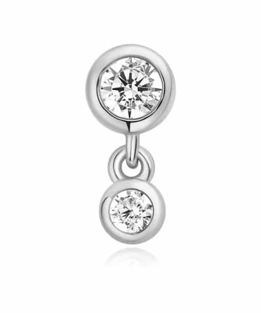 Alternative view of Ania Haie Silver Bezel Dangle Barbell Single Earring