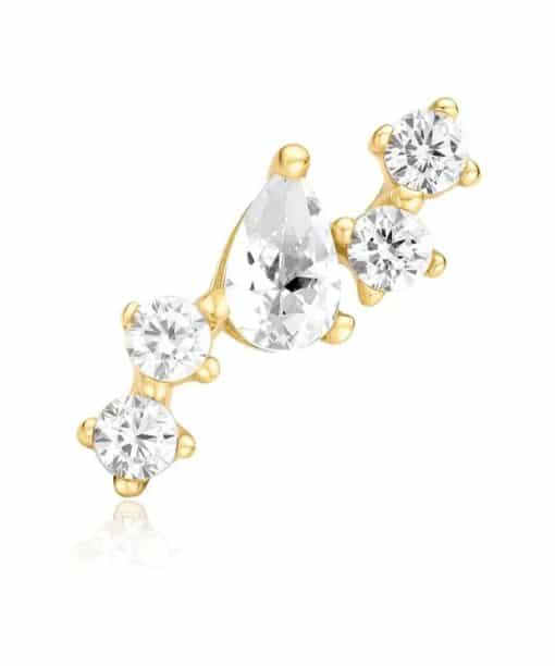 Alternative view of Ania Haie Gold Constellation Barbell Single Earring