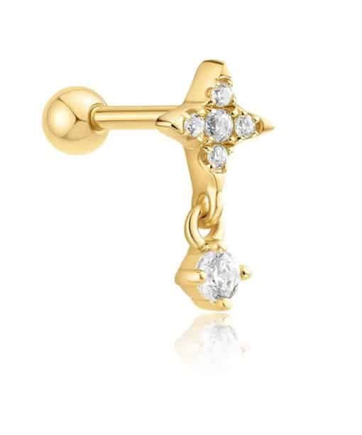 Ania Haie Gold Star Dangle Barbell Single Earring