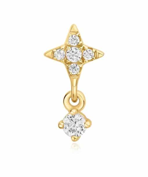 Alternative view of Ania Haie Gold Star Dangle Barbell Single Earring