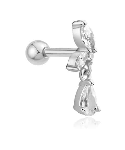 Ania Haie Silver Marquise Dangle Barbell Single Earring