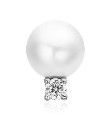 Alternative view of Ania Haie Silver Shell Pearl Sparkling Barbell Single Earring