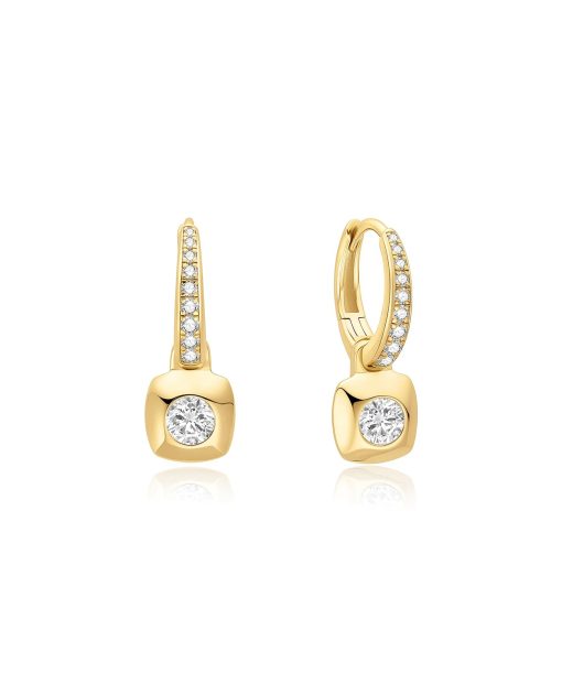 Ania Haie Gold Modern Bezel-Set Huggie Hoop Earrings