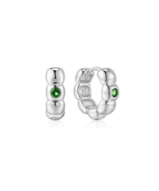 Ania Haie Silver Reversible Puffy Huggie Hoop Earrings