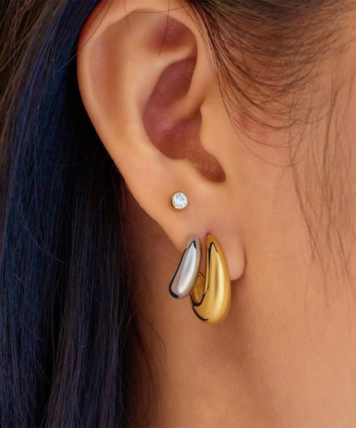 Alternative view of Ania Haie Two-Tone Dome Stud Hoop Earrings