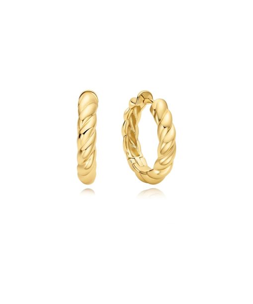 Ania Haie Gold Twisted Huggie Hoop Earrings