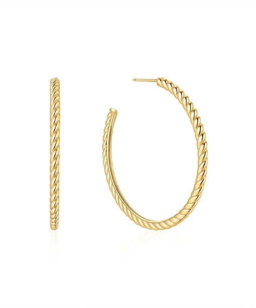 Ania Haie Gold Twisted Oversized Hoop Earrings
