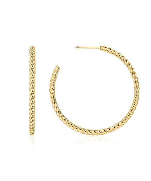 Alternative view of Ania Haie Gold Twisted Oversized Hoop Earrings