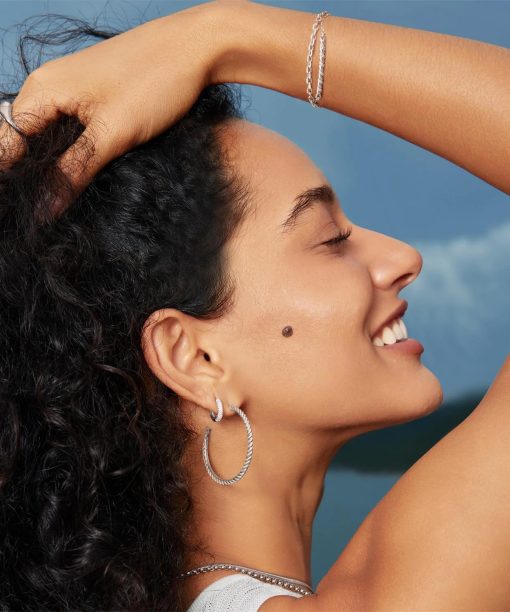 Alternative view of Ania Haie Silver Twisted Oversized Hoop Earrings