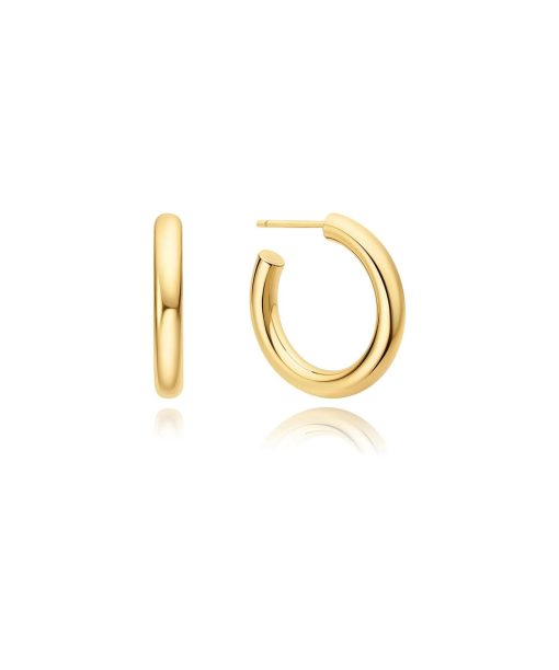 Ania Haie Gold Classic Tube Medium Huggie Hoop Earrings