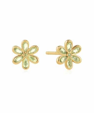 Ania Haie Gold Mint Green Floral Stud Earrings