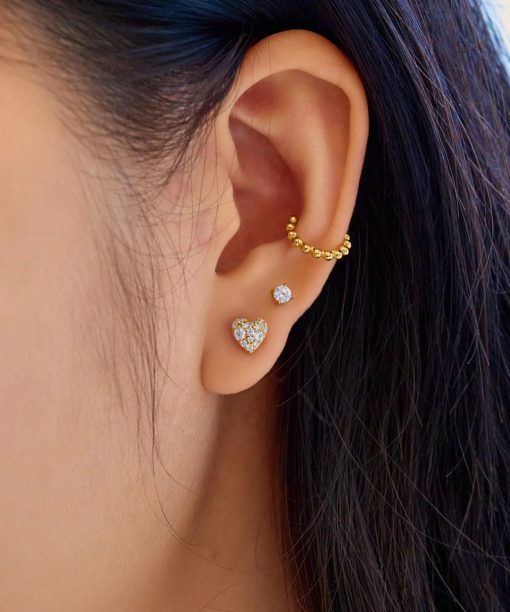 Alternative view of Ania Haie Gold Pavé Heart Stud Earrings