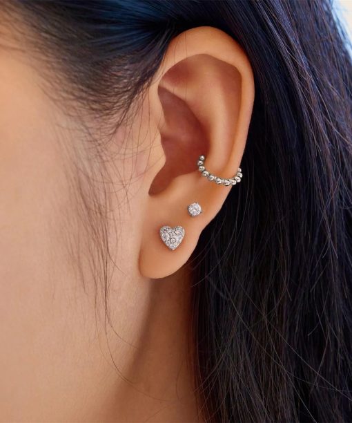 Alternative view of Ania Haie Silver Pavé Heart Stud Earrings