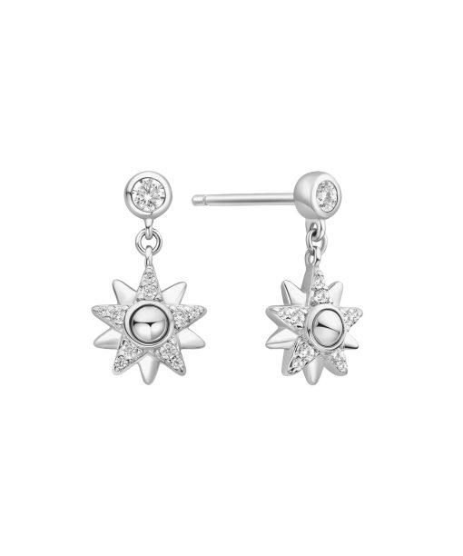 Ania Haie Silver Sunburst Dangle Stud Earrings