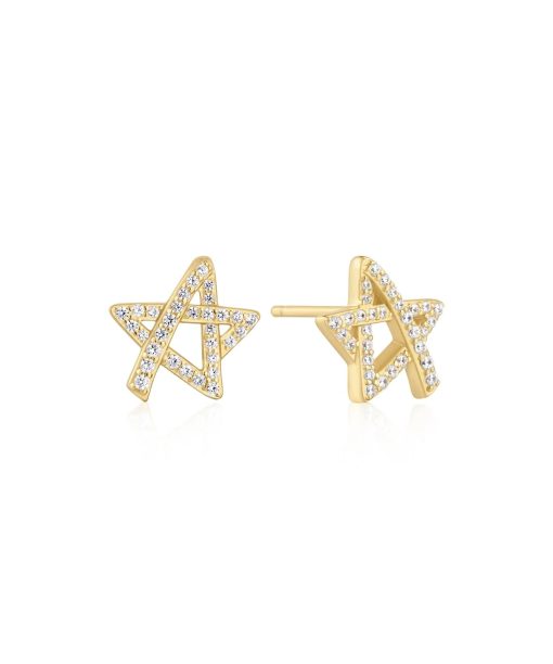 Ania Haie Gold Asymmetric Five-Point Star Stud Earrings