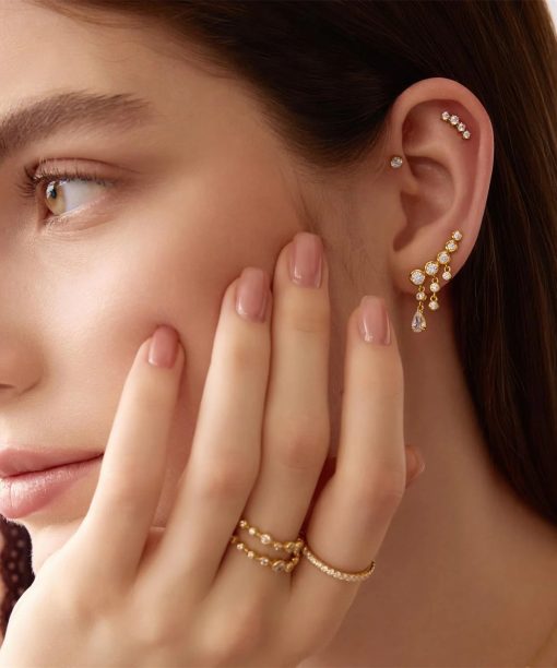 Alternative view of Ania Haie Gold Molten Cascade Bar Climbers