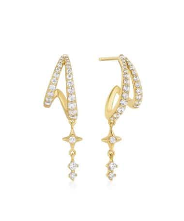 Ania Haie Gold Star Drop Stud Earrings