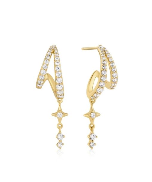 Ania Haie Gold Star Drop Stud Earrings