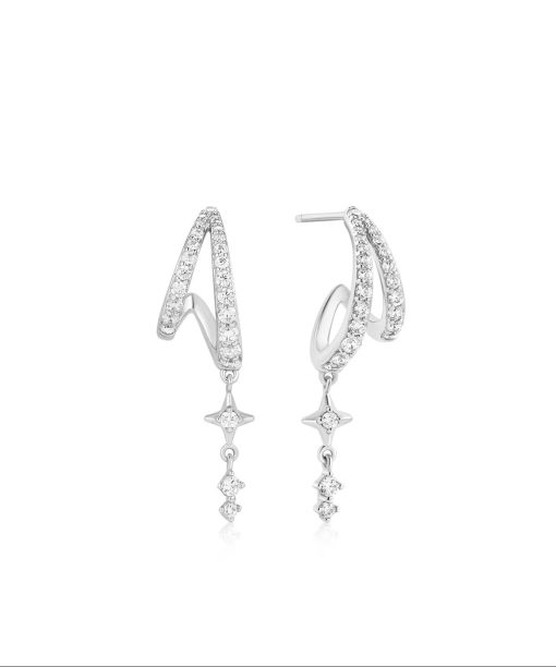 Ania Haie Silver Star Drop Stud Earrings