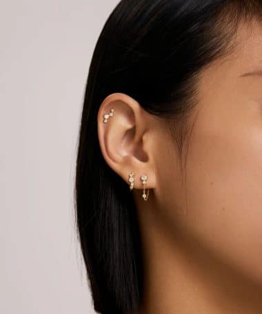 Alternative view of Ania Haie Gold Zig-Zag Shell Pearl Stud Earrings