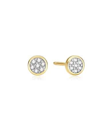 Ania Haie Gold Small Pavé Disc Stud Earrings