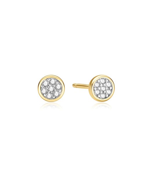 Ania Haie Gold Small Pavé Disc Stud Earrings