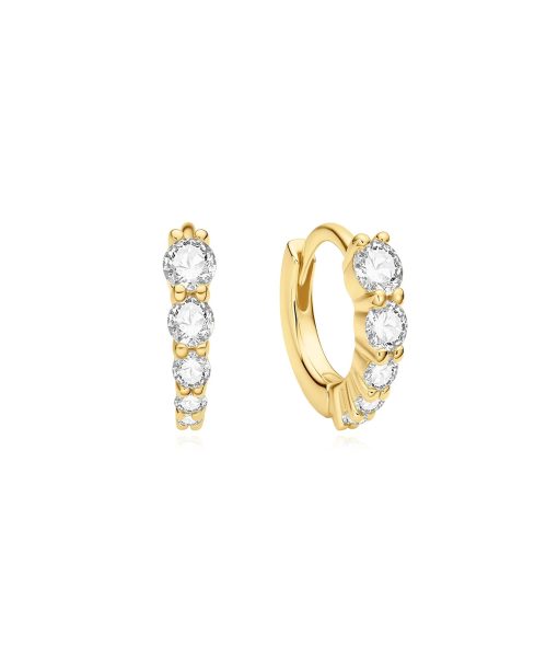 Ania Haie Gold Graduated Sparkle Huggie Hoop Earrings