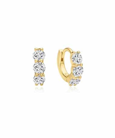 Ania Haie Gold Trio Sparkle Huggie Hoop Earrings