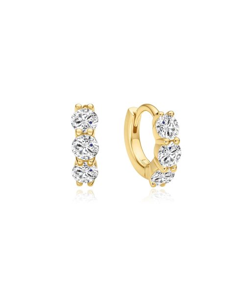 Ania Haie Gold Trio Sparkle Huggie Hoop Earrings